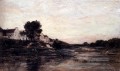 Village Au Bord De L Oise Barbizon Impressionism landscape Charles Francois Daubigny river